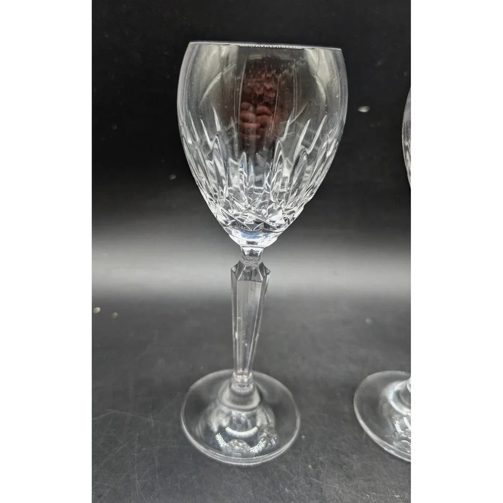 Waterford Crystal Lismore Essence White Wine Hock Glasses Set/2 Clear Stemware